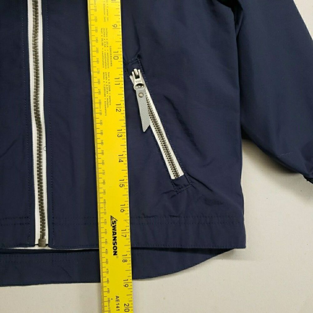 Hanna Andersson Rain Jacket 100 Kids Size 4 Navy Blue Striped Lined Gorpcore - Picture 8 of 9